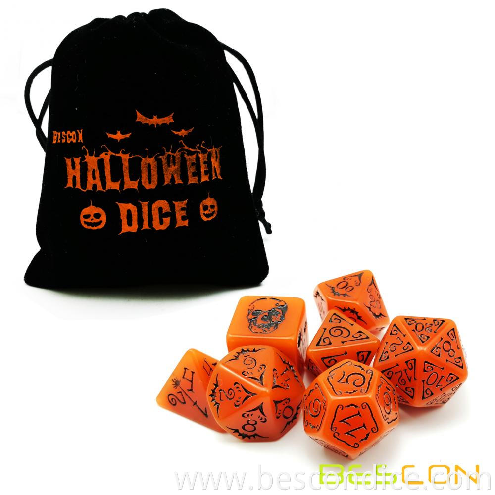 Luminous Halloween Rpg Dice Set Pumpkin Color 5